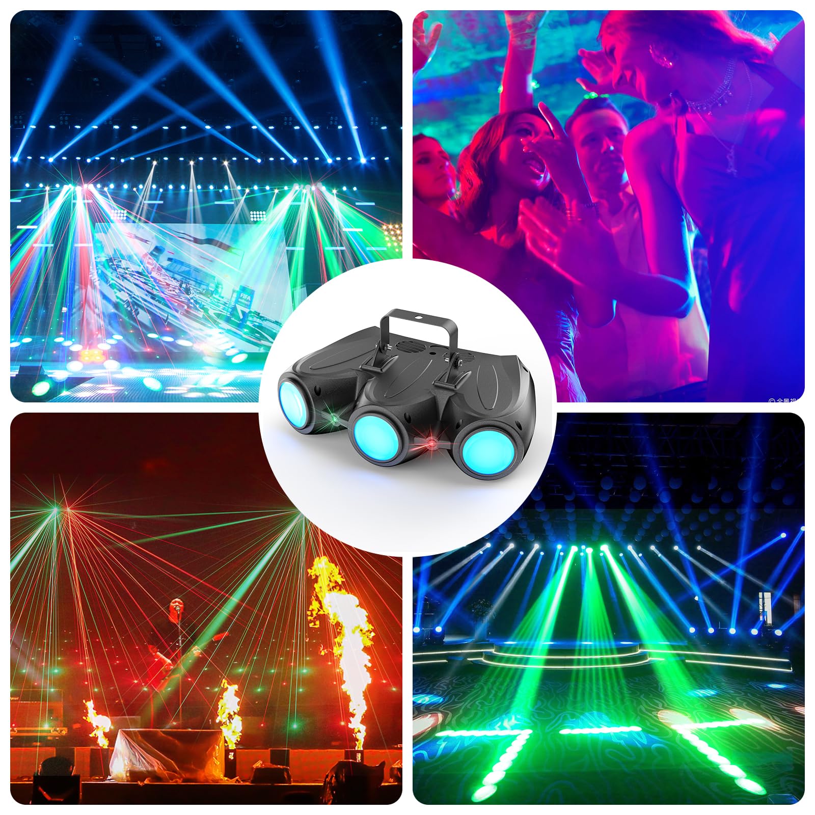 Luce da discoteca, luce per feste a forma di dirigibile, 192 fasci LED integrati, DMX a 4 canali con controllo vocale, adatta per feste di compleanno, Halloween, eventi al bar e Natale