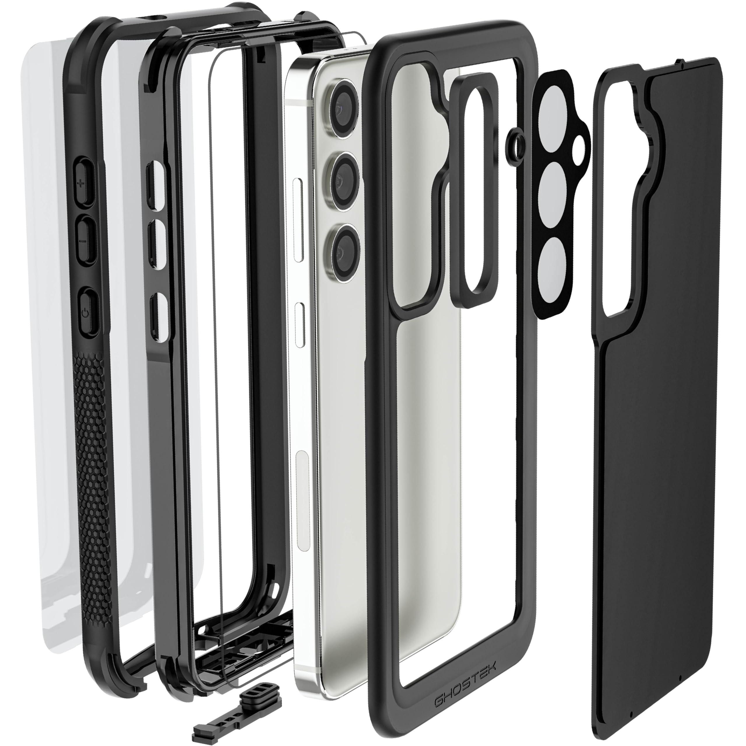 Ghostek Nautical Galaxy S24 Plus 防水ケース スクリーンプロテクターとカメラレンズプロテクター付き フルボディ 高耐久 保護 水中電話カバー 2024 Samsung S24 6 7インチ 用 ブラック 家電 カメラ