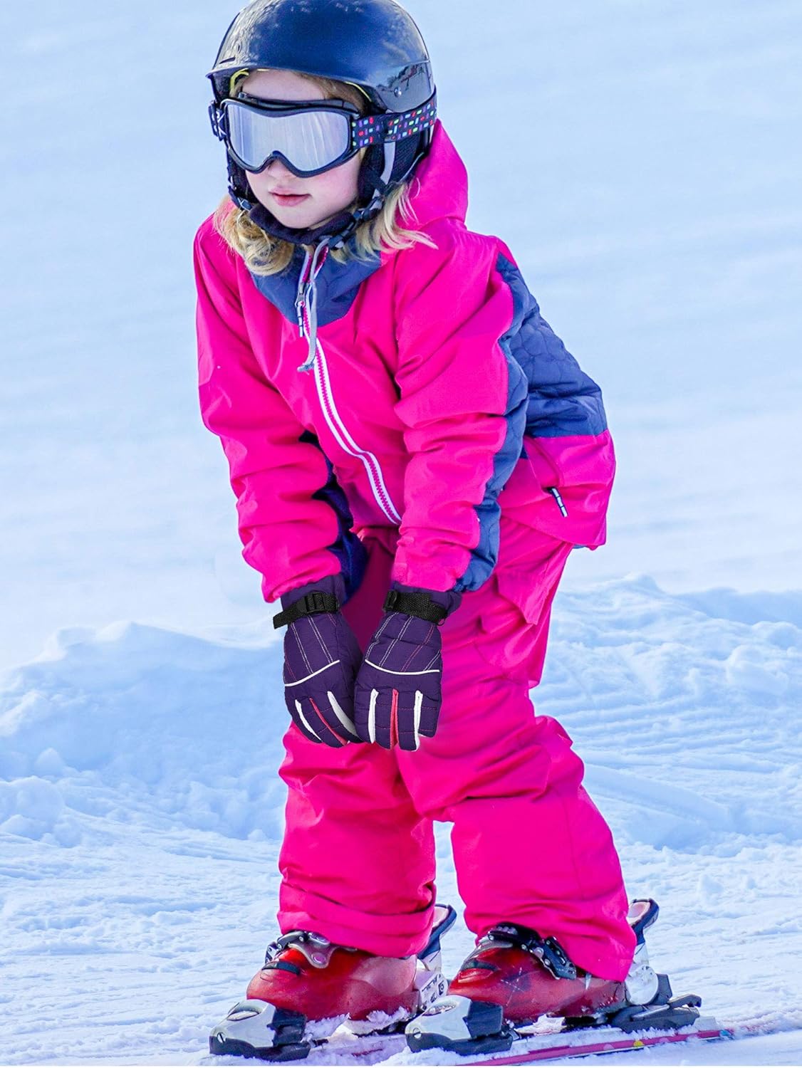 SATINIOR 2 Pairs Kids Waterproof Winter Snow Gloves Ski Gloves for Boy Girl Outdoor Warm Thickening Snowboar - Image 2