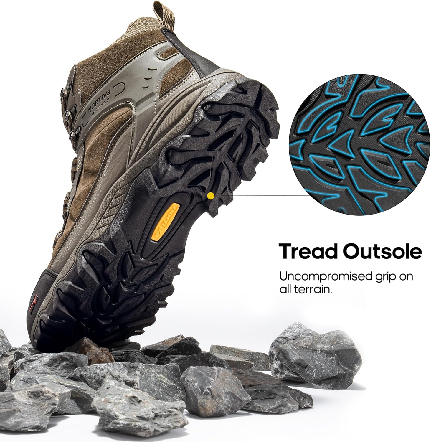 NORTIV 8 Men's Waterproof Hiking Boots Outdoor Mid Trekking Lightweight Mountaineering Shoes Paladin - Image 5