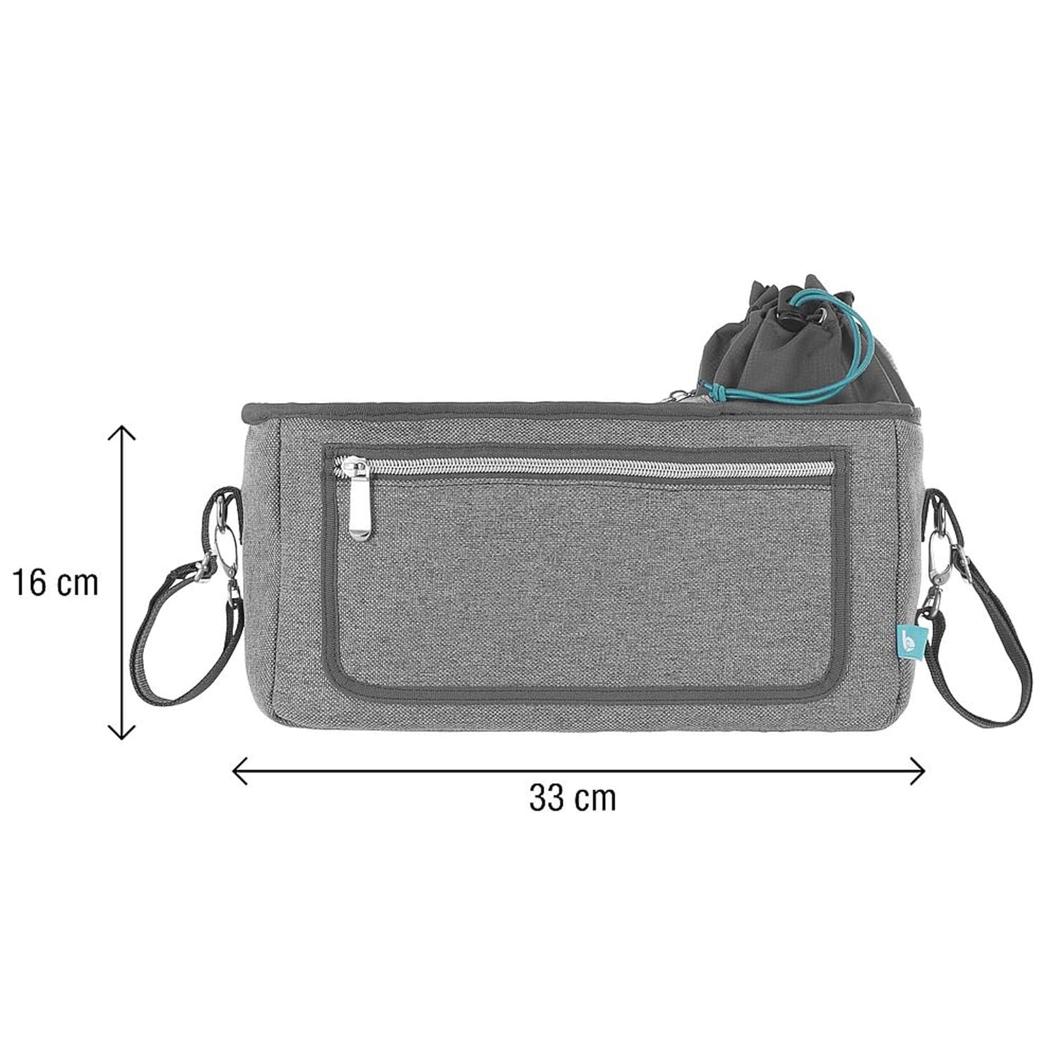 Babymoov Premium Universal Stroller Organizer | XL Storage, Full Zip Closure, Insulated Cup Holder and Smart Phone / iPhone Pouch