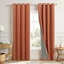 DANCURTON 100% Blackout Curtains 84 Inch Terracotta Linen Look Drapes