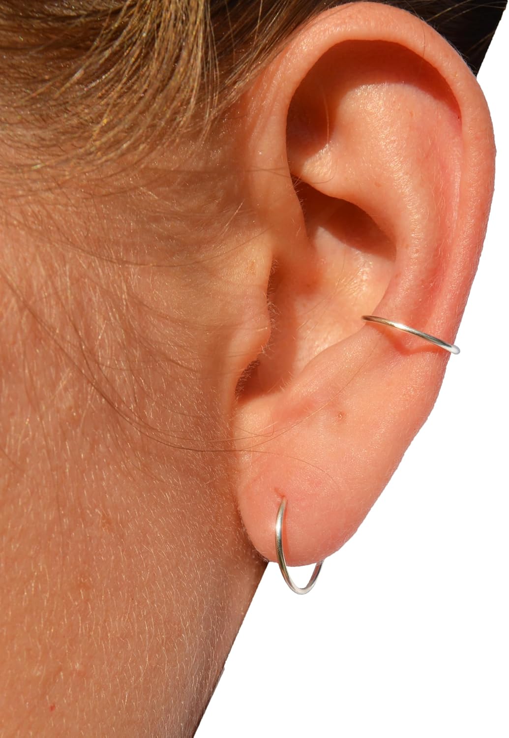 Real Sterling Silver Cartilage Earring Hoop | Earrings for Women Tiny Small Hoop Silver Earring Helix Hoop Earrings Sterling Silver Endless Hoops Thin Upper Ear Piercing Jewelry | Handmade in FL - Image 8
