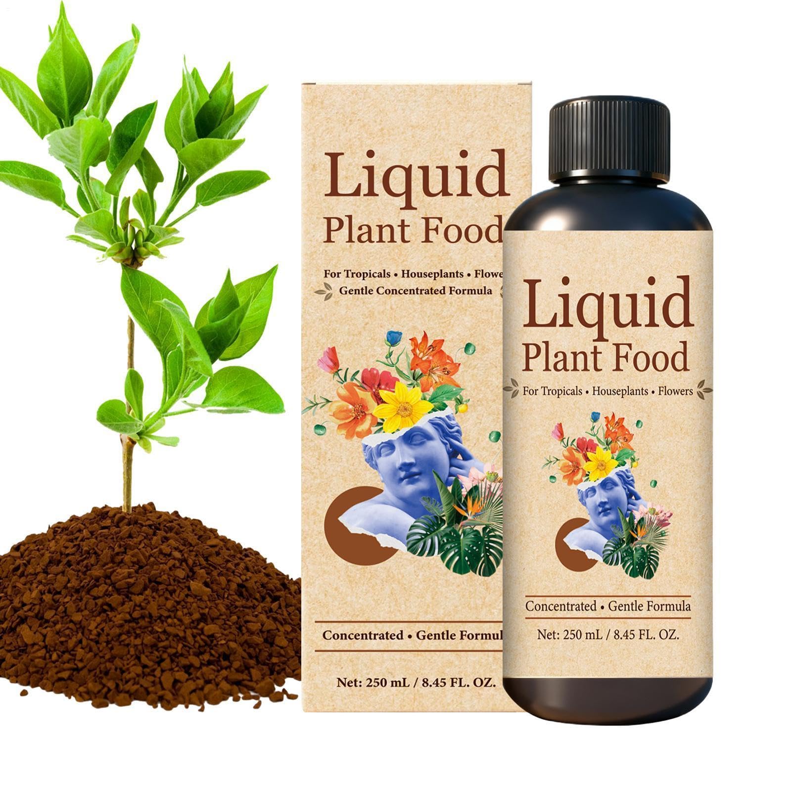 Abono Líquido para Plantas de Interior 250 ml Nutrientes Orgánicos para el | Fertilizante para Plantas de Interior para Orquídeas, , Bonsáis, Flores, y Jardín Exterior