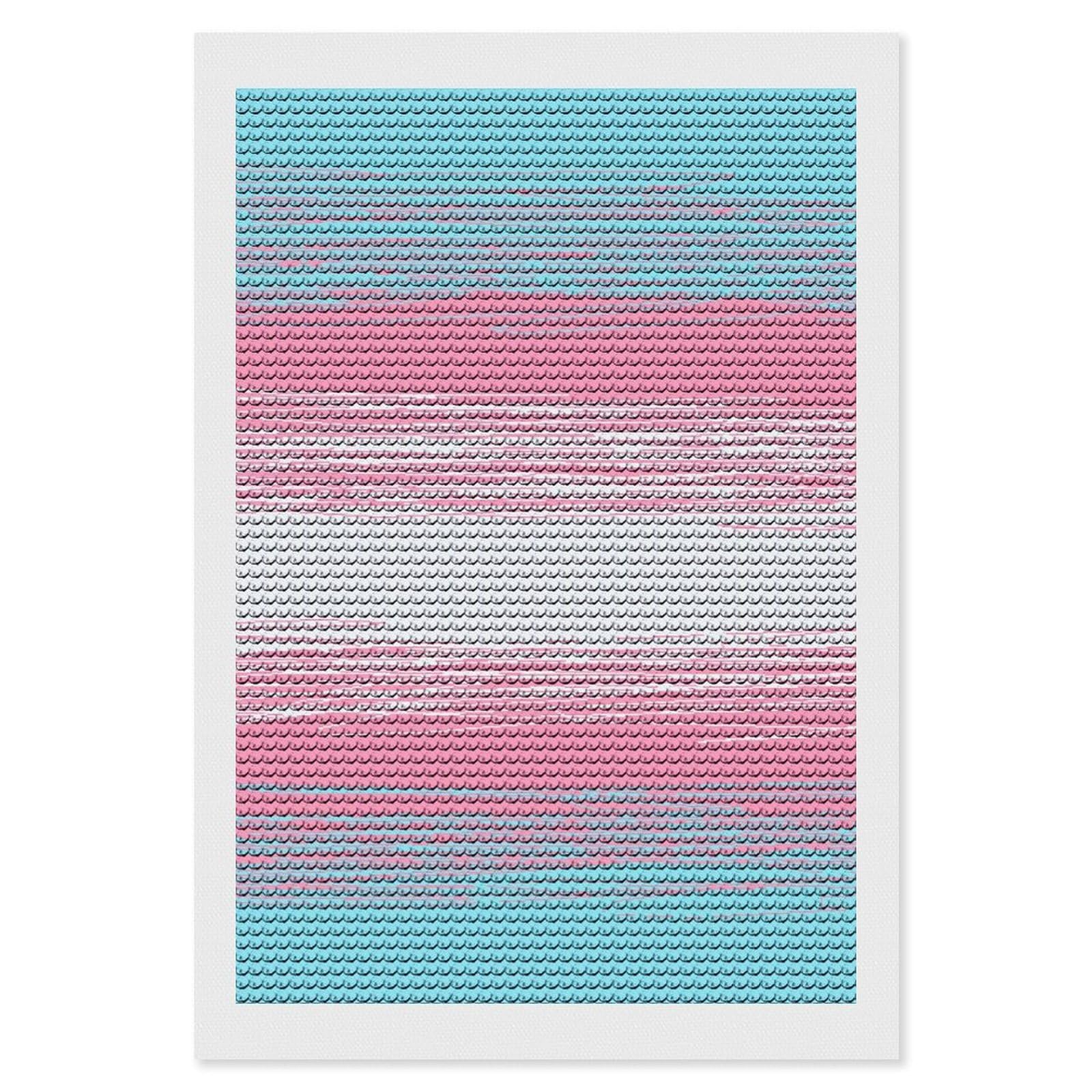 Nclqvjxzkhw Style Transgender Flag Diamond Art Painting For Adult Round Diamonds Pictures Arts Crafts Home Wall Decor 8"X12"
