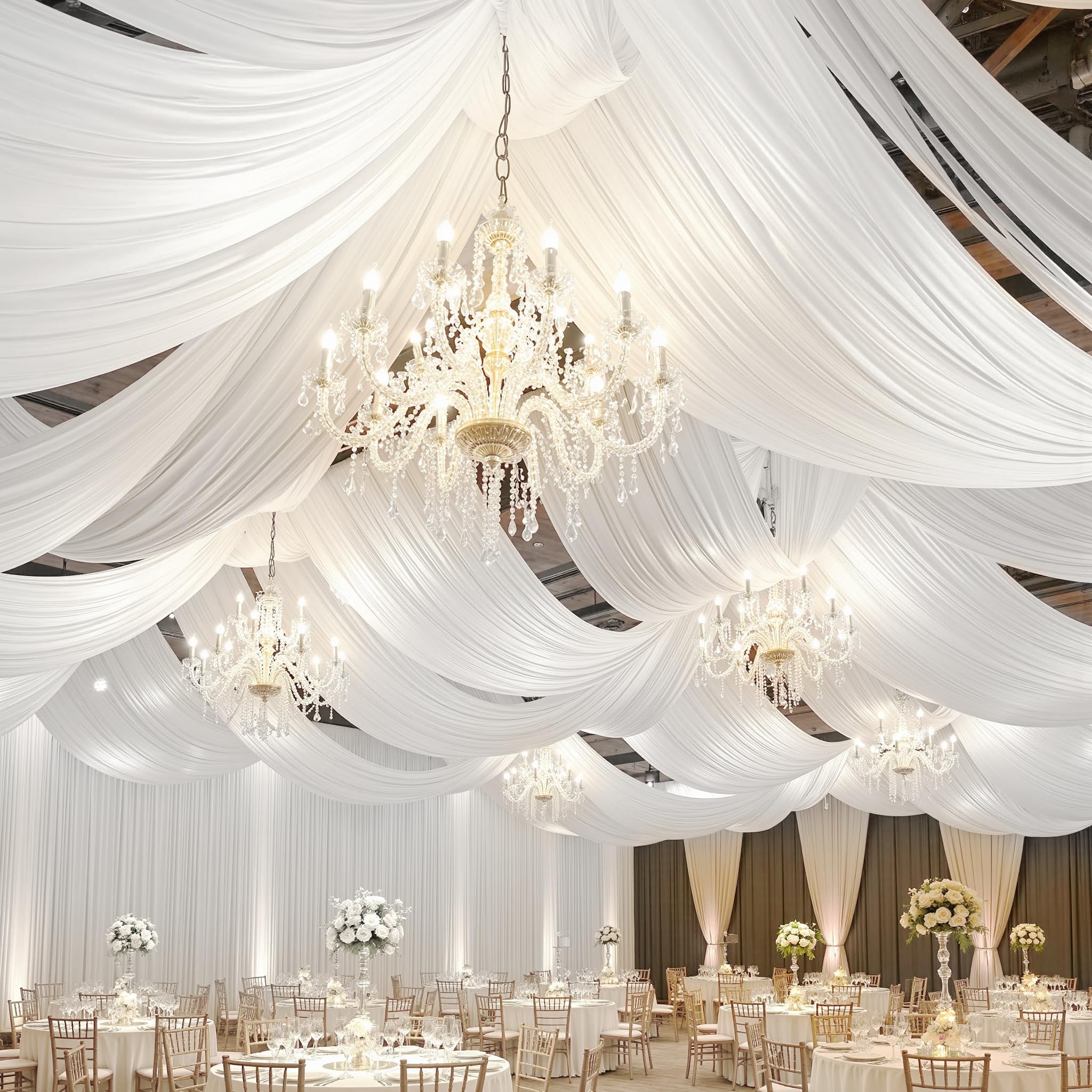 Photo 1 of Party Village White Ceiling Drapes 10 Panels 5ft x 30ft