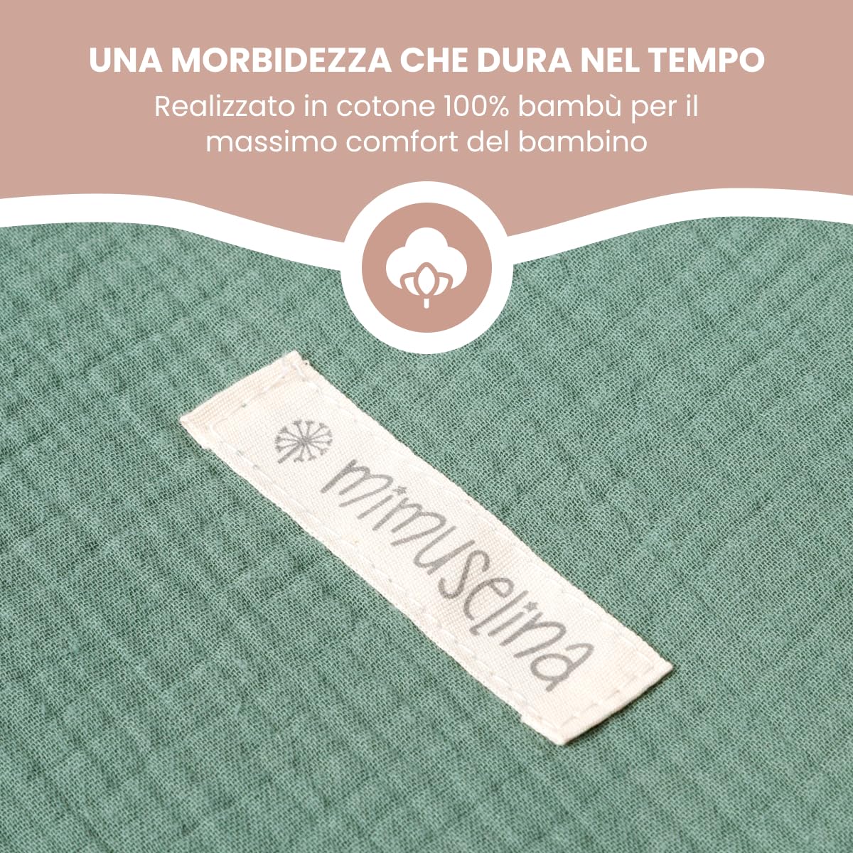 MIMUSELINA Sacco Nanna Neonato Invernale ed Estivo 4 Stagioni | Sacco Neonato Convertibile con Imbottitura Removibile | 100% Cotone | Ideale per Culla, Navicella e Ovetto | Fatto in Spagna | Mint