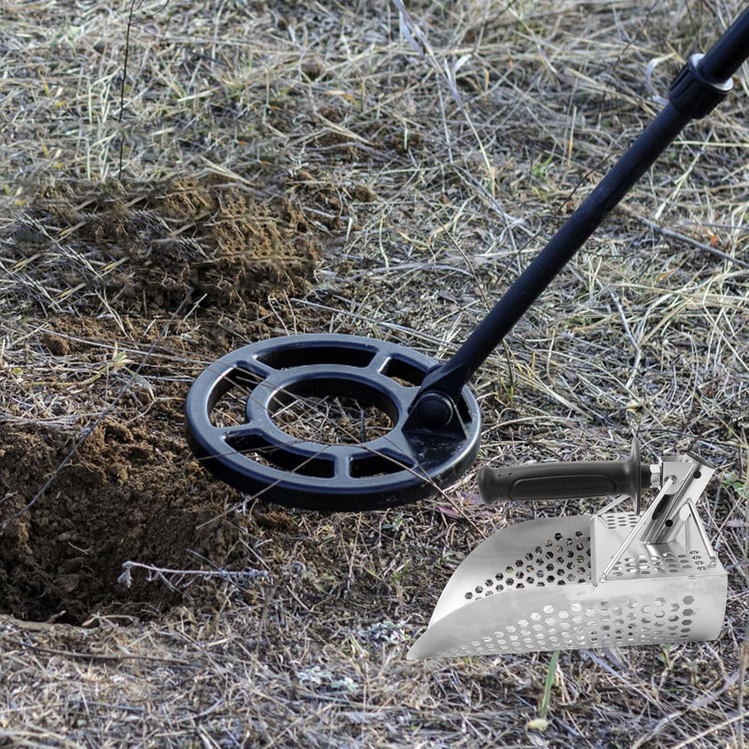 Stainless Steel Sand Scoop for Metal Detecting Sifter Shovel for Treasure Hunting and Beach Digging Versatile Tool Wide Scoop for Efficient Sifting