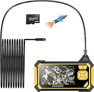 Pancellent Dual Lens Industrial Endoscope, 1080P Digital Borescope Inspection Camera with 8mm IP67 Waterproof Camera, Sewer Camera with 4.3" LCD Screen, 6 LED Lights,16.5FT Semi-Rigid Cable, 32GB Card