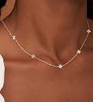 ZHESHY Dainty Colliers en or argenté pour les femmes Non tarnish tendance 14K Collier de Zirconia Cubic plaqué or Cute Butterfly Heart Station Collier de Choker Stack pour mariage