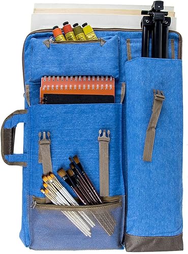 Miniatura 65 de TRANSON Art Portfolio Case Artist Mochila Bolsa de lona grande 26" x 19.5
