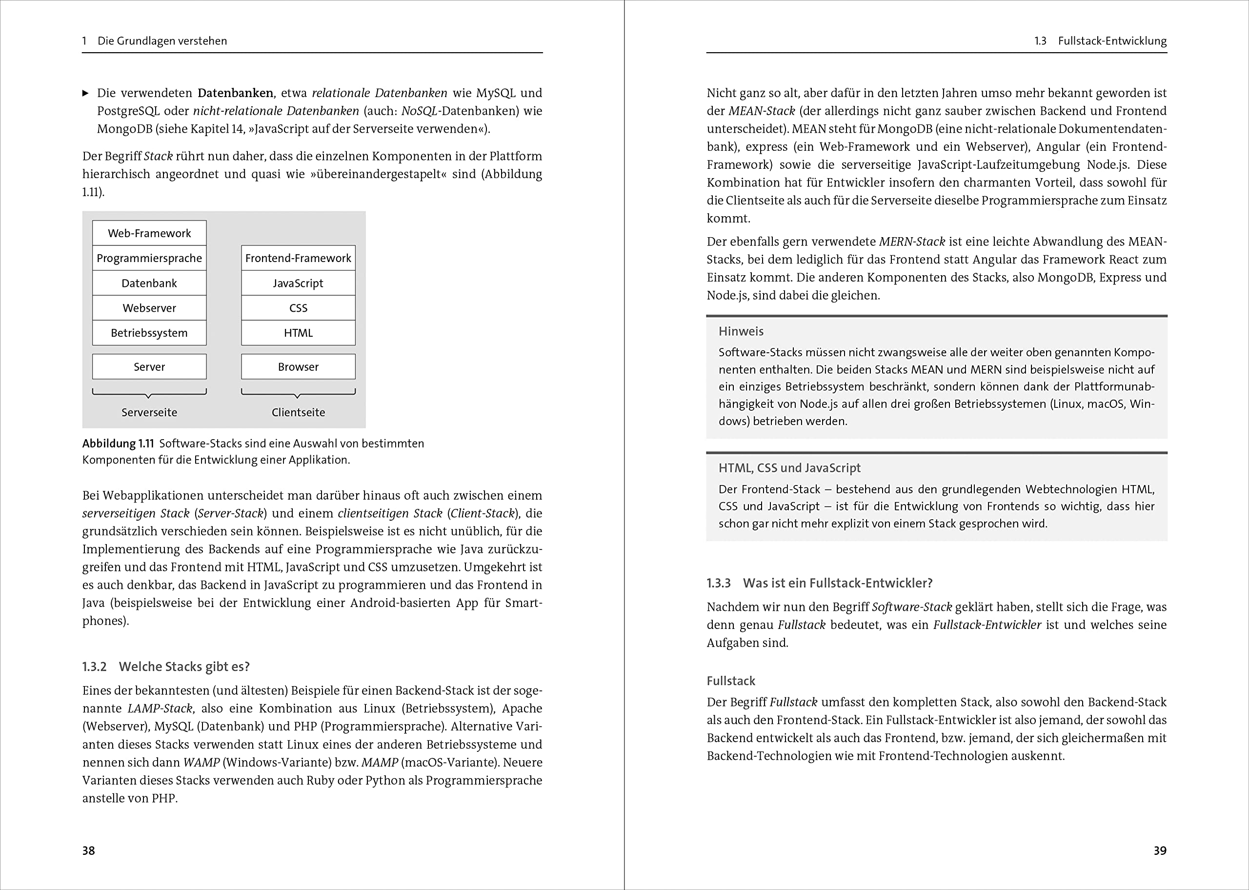 Fullstack-Entwicklung: Das Handbuch für Webentwickler in neuer Auflage. Über 800 Seiten Roadmap