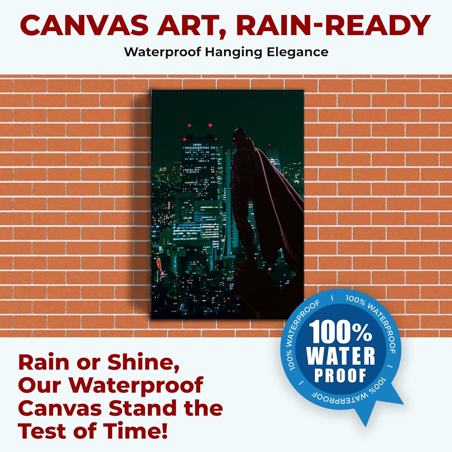 MAVIS PRINT Battman1 12x16 inches DC Comics Wall Decor | HD Printed & Wooden framed wall art | UV & Water Resistant Modern Wall Decor for Gift | Kids room Decor | Made in USA