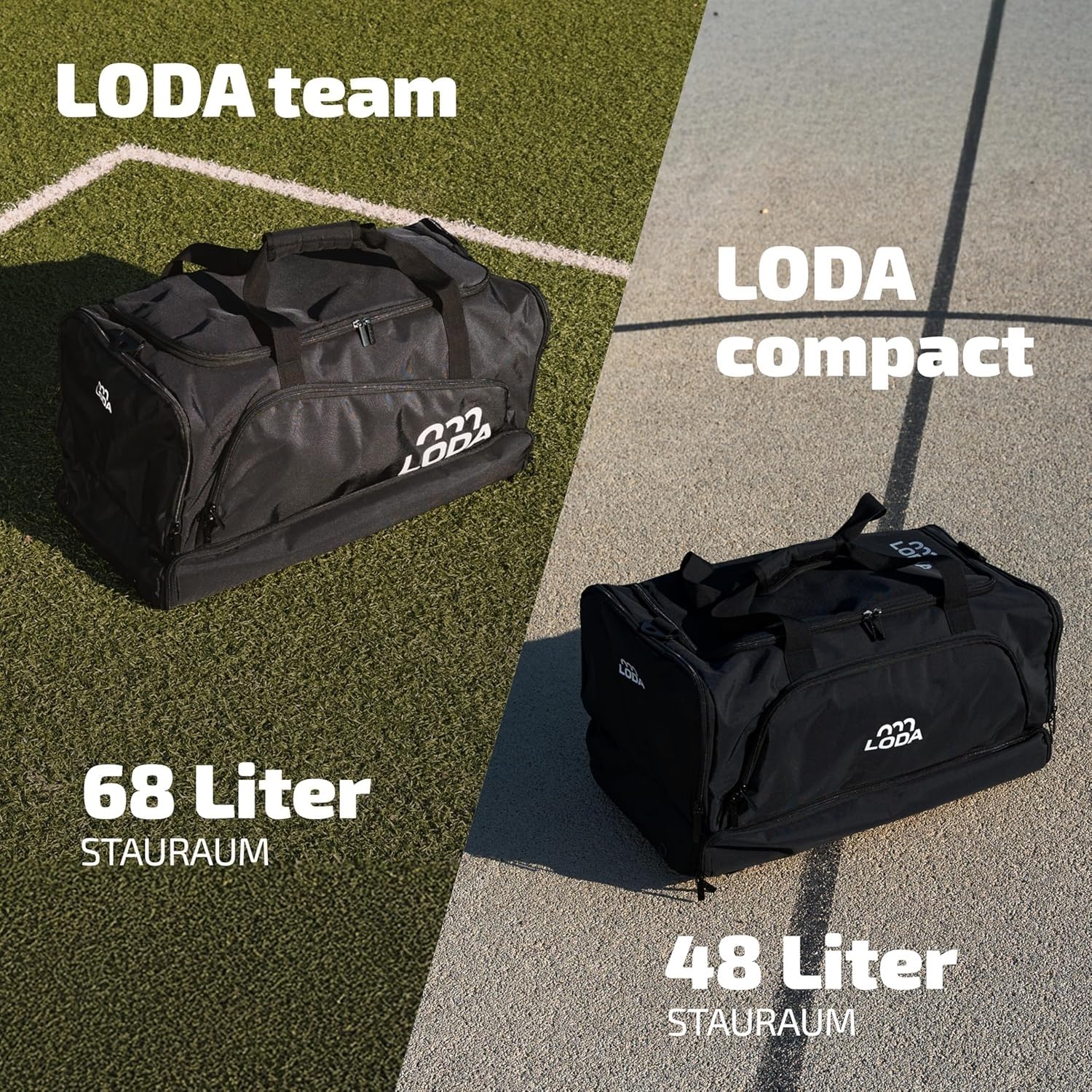 LODA Team 68L Sporttasche mit Schuhfach Nassfach Rucksackfunktion Wertsachenfach