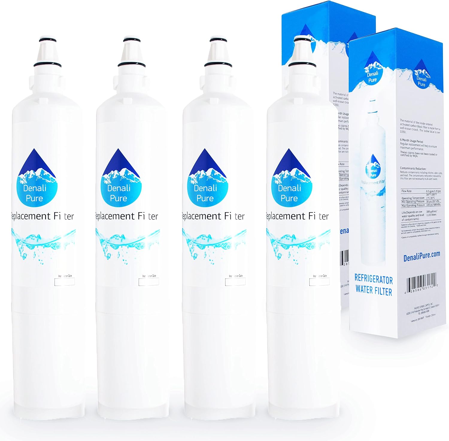 4-Pack Replacement for Kenmore/Sears 79578546806 Refrigerator Water Filter - Compatible with Kenmore/Sears 46-9990 Fridge Water Filter Cartridge
