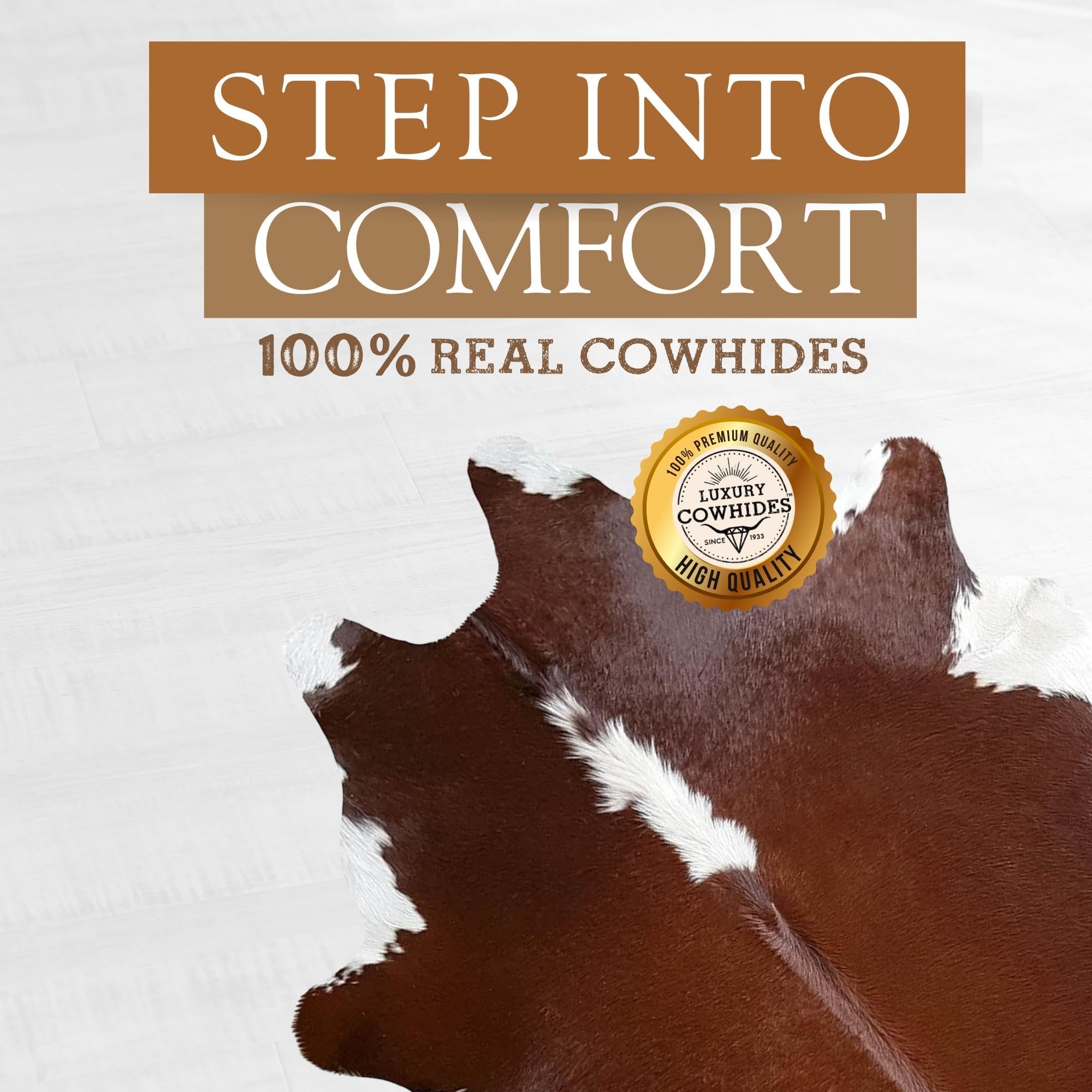 Amazon | Sunshine Cowhides 本物のヘレフォードレッドブラウンと