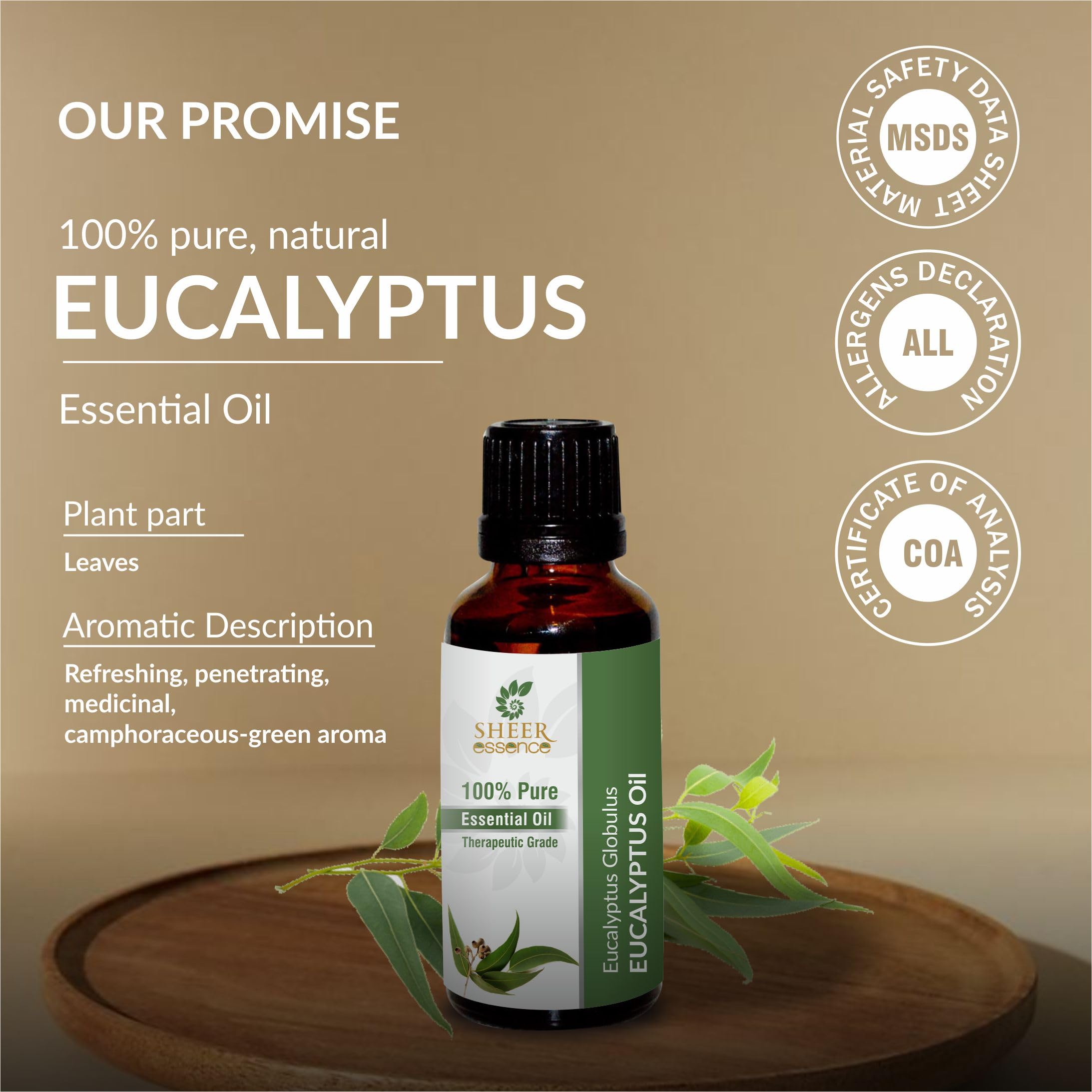 Eucalyptus Oil -(Eucalyptus Globulus)- Essential Oil 100% Pure Natural Undiluted Uncut Therapeutic Grade Oil 16.90 Fl.OZ