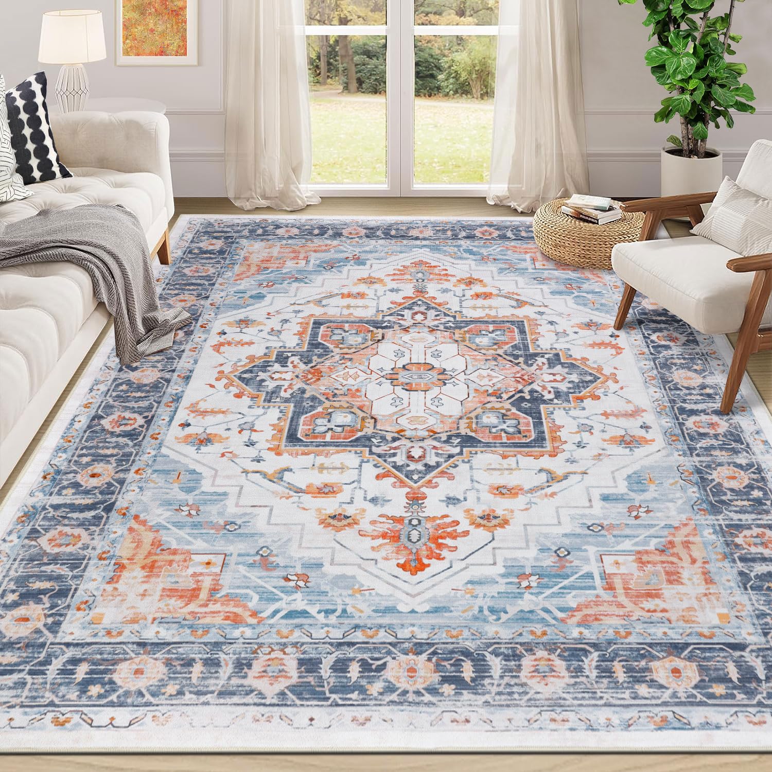 SHACOS Alfombra Moderna Salón 240 x 300 cm Alfombras de Habitacion Pelo Corto Alfombra de Área Decorativa Antideslizante Grande para Sala de Estar, Dormitorio y Comedor