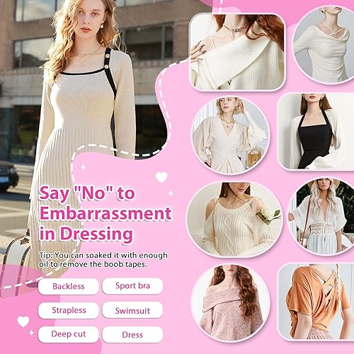 Miniatura 2 de Cinta de levantamiento de senos 2 piezas de tela grande con brasier de silicona reutilizable pétalos de pastas calcomanías desechables para pezones