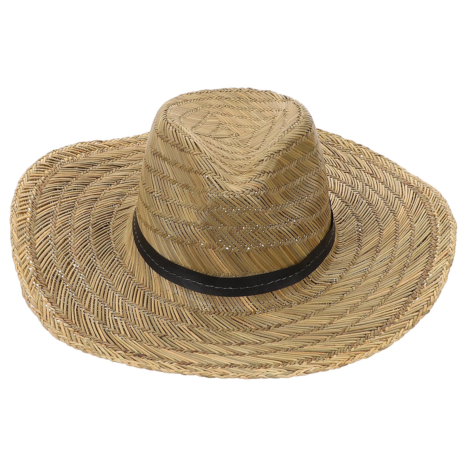 Baluue Sombrero de Sol para Hombre ala Ancha L 58-60 Cm Sombrero de Playa Ligero de Paja Protección UV para Exteriores, Viaje y Vacaciones Verano