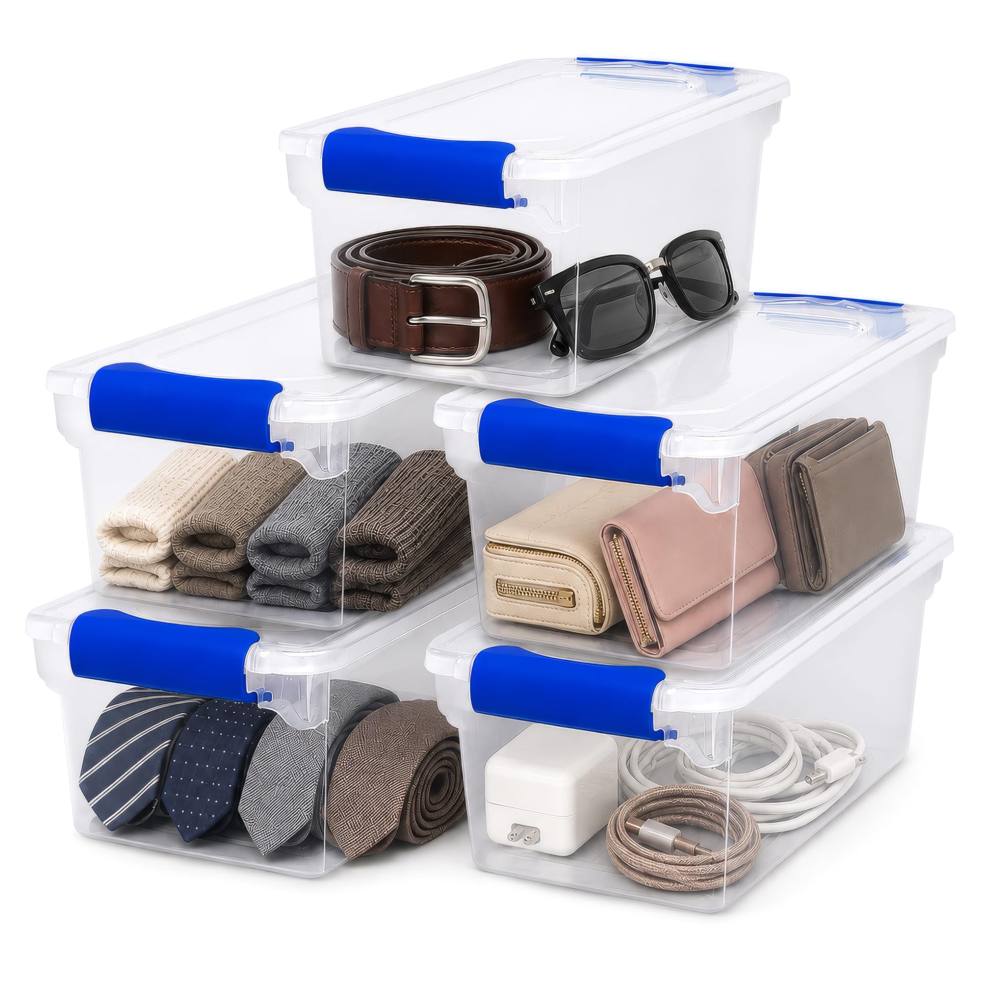 Amazon.com: HOMZ Clear Plastic Storage Bins w/Latching Lid, 7.5 Qt