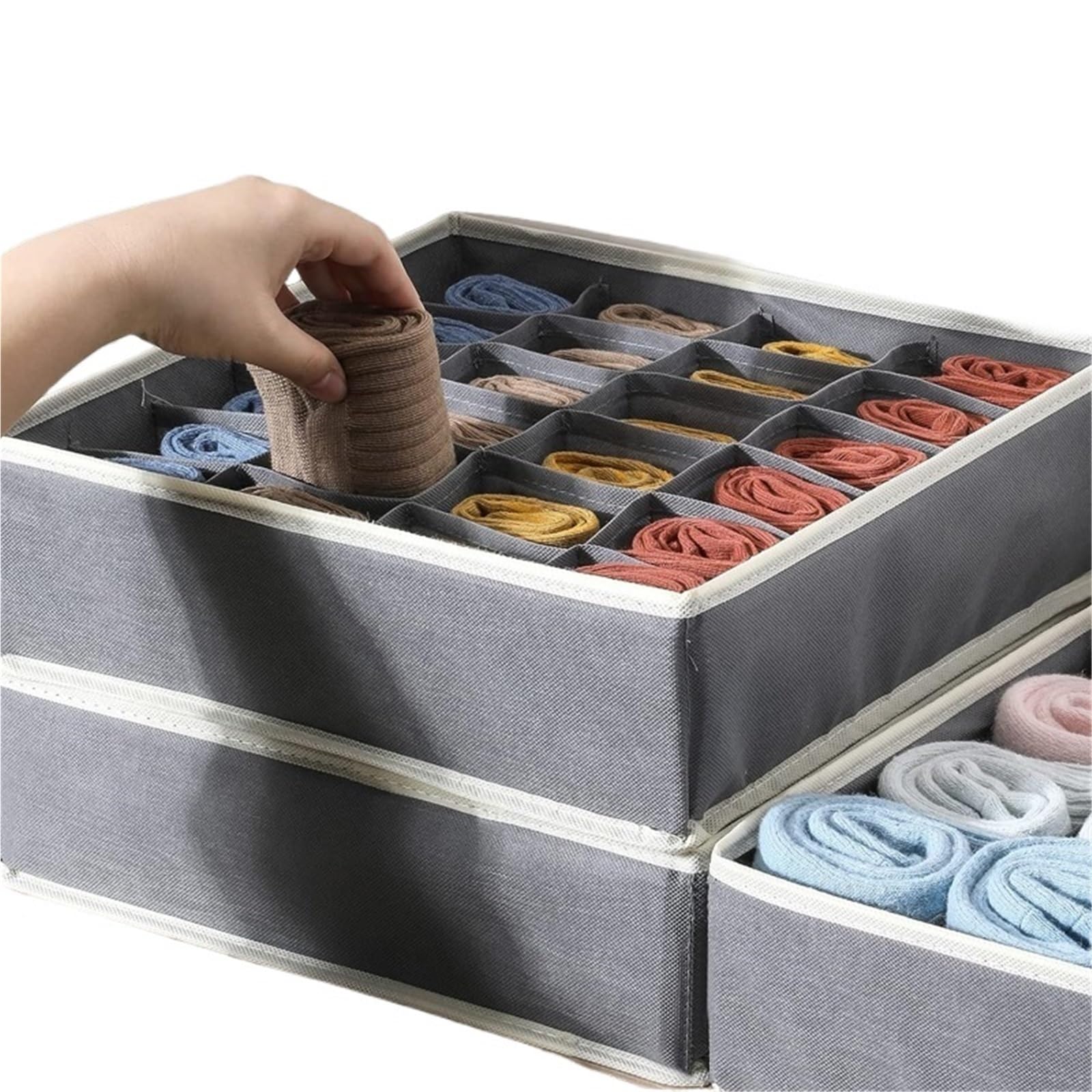 Pudełko do przechowywania bielizny, Organizer na bieliznę, skarpetki i biustonosze. Składane etui(Beige 4pcs)