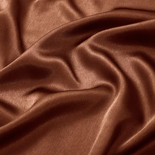 Miniatura 4 de Juego de sábanas de satén sedoso de lujo de 4 piezas, tamaño Queen, resistente a las arrugas, la decoloración y las manchas, 1 sábana bajera de