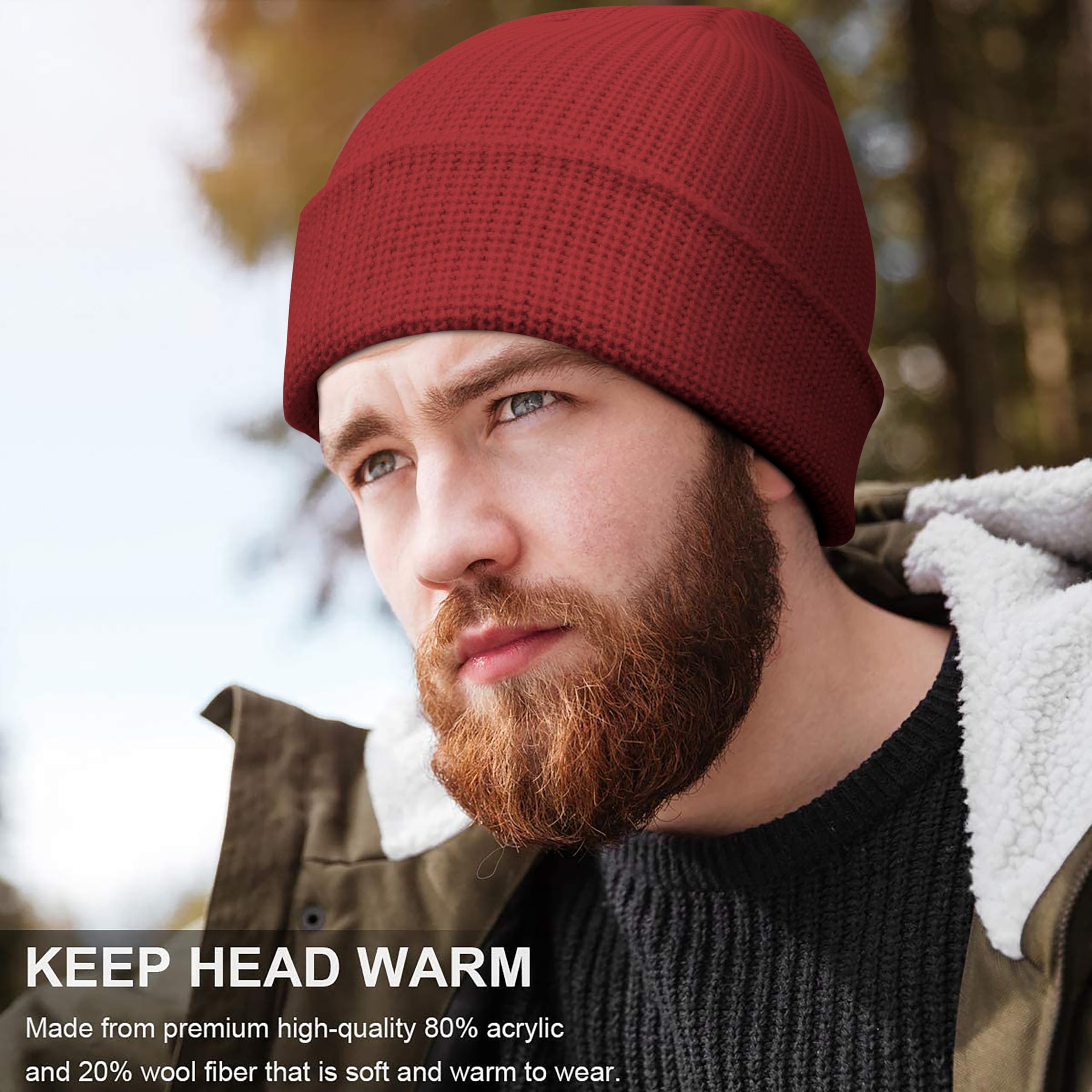 NORTHWIND Winter Cap for Men, Winter Cap for Women, Beanie Cap for Men, Woolen Cap for Man, Woolen Cap for Women, Beanie Cap for Woman, Winter wear (Marron) - Image 2 thumbnail