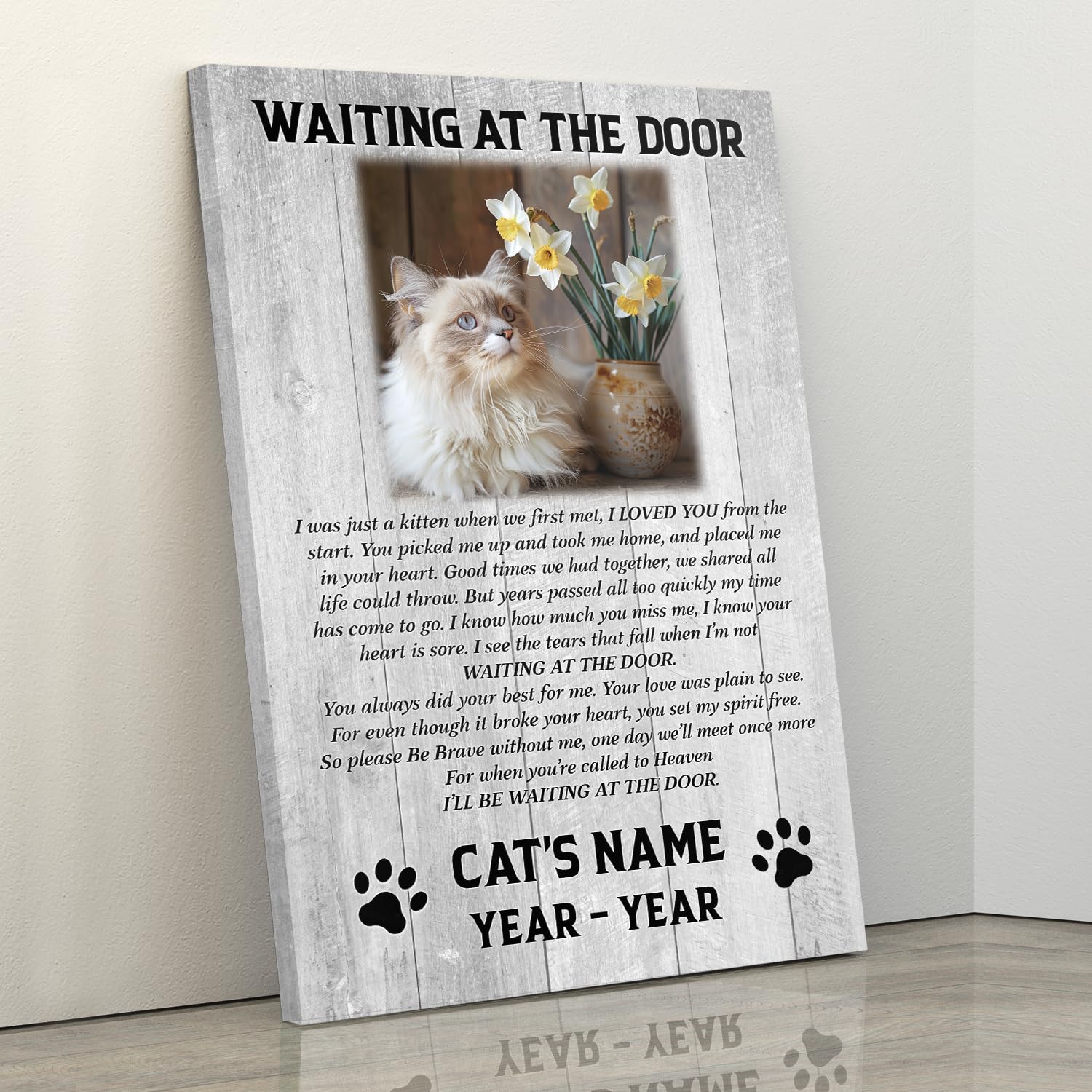 INSPIAMZUE Personalized Cat Memorial Gifts| Loss Of Cat Sympathy Gift| Bereavement Gifts for Loss Of Pet Cat| In Memory Of Cat Passed Away Gift| Sympathy Gift For Pet Cat Loss NXM472 (8x10 inch)