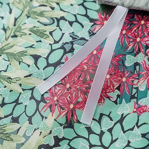 Miniatura 10 de YuHeGuoJi Juego de funda de edredón de pájaro coral, tamaño King, 100% algodón egipcio, verde, botánico, floral, juego de 3 piezas, 1 bonita funda