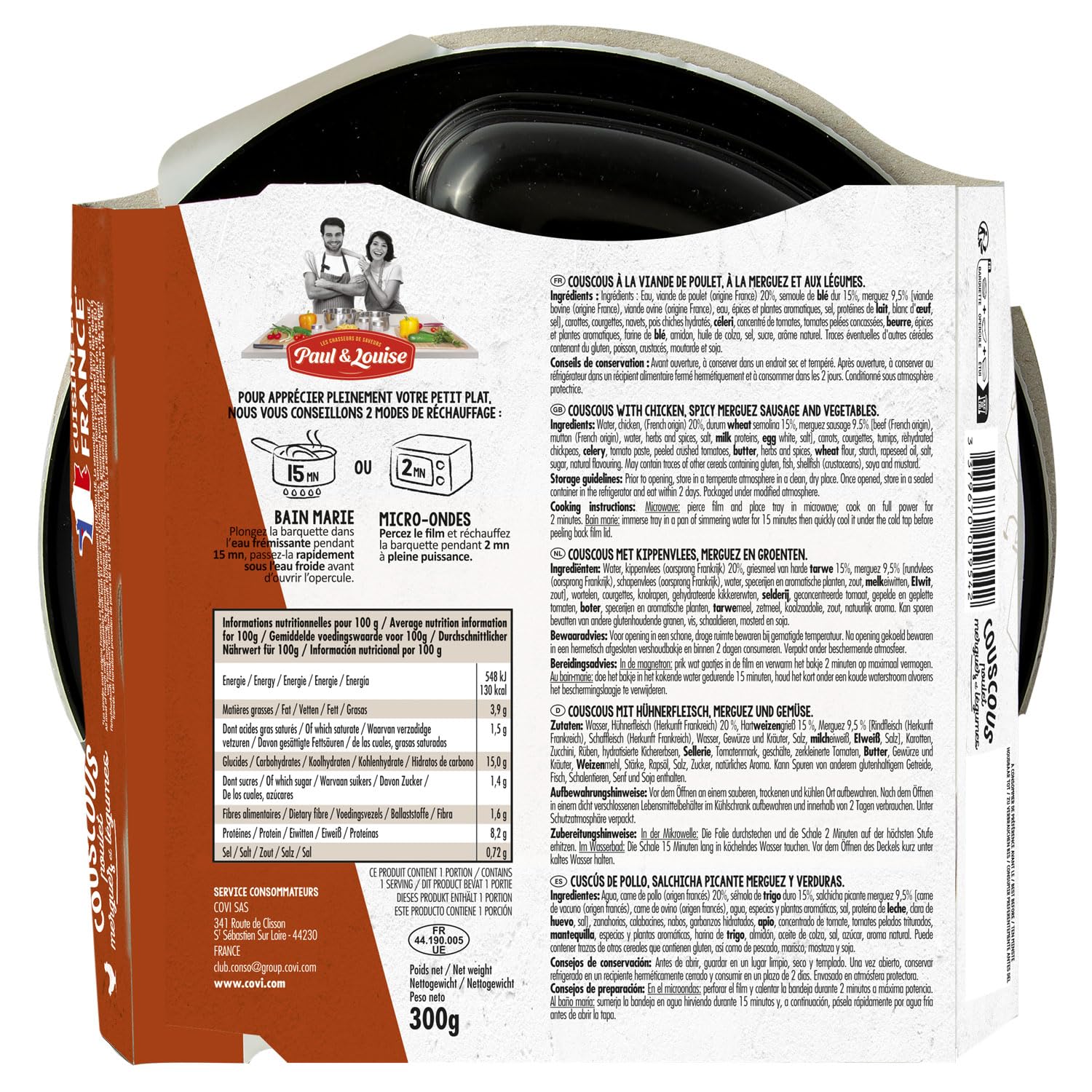Box Découverte Paul & Louise – 8 plats cuisinés - Recettes Exotiques - Longue Conservation - Viande Origine France - Prêt en 2 Minutes - Box repas - Pratique