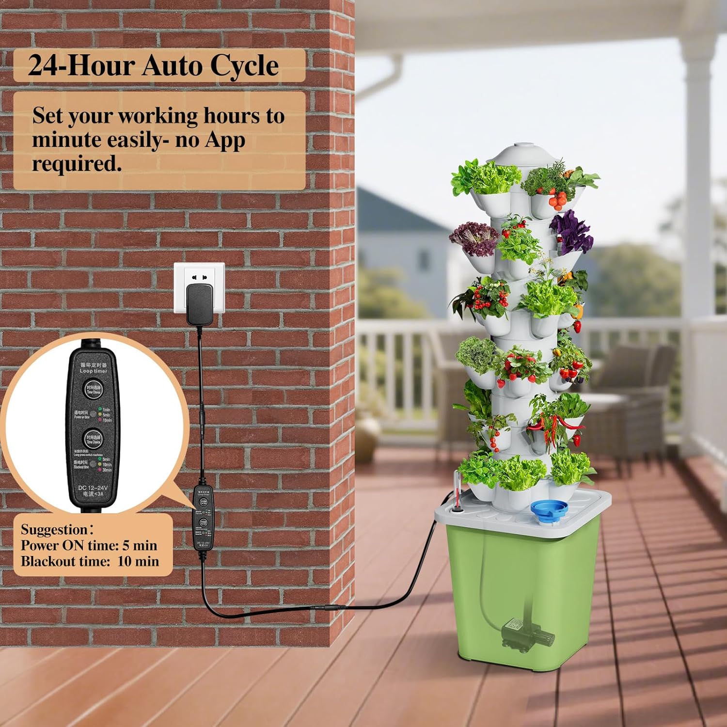 Hydroponics Growing System Kit, 30 Pots Vertical Garden Planter with Pump and Timer, Hydropoic Tower for Soilless Cultivation Herbs Fruits Vegetables, Plant Gift for Gardening Lover(No Seed)