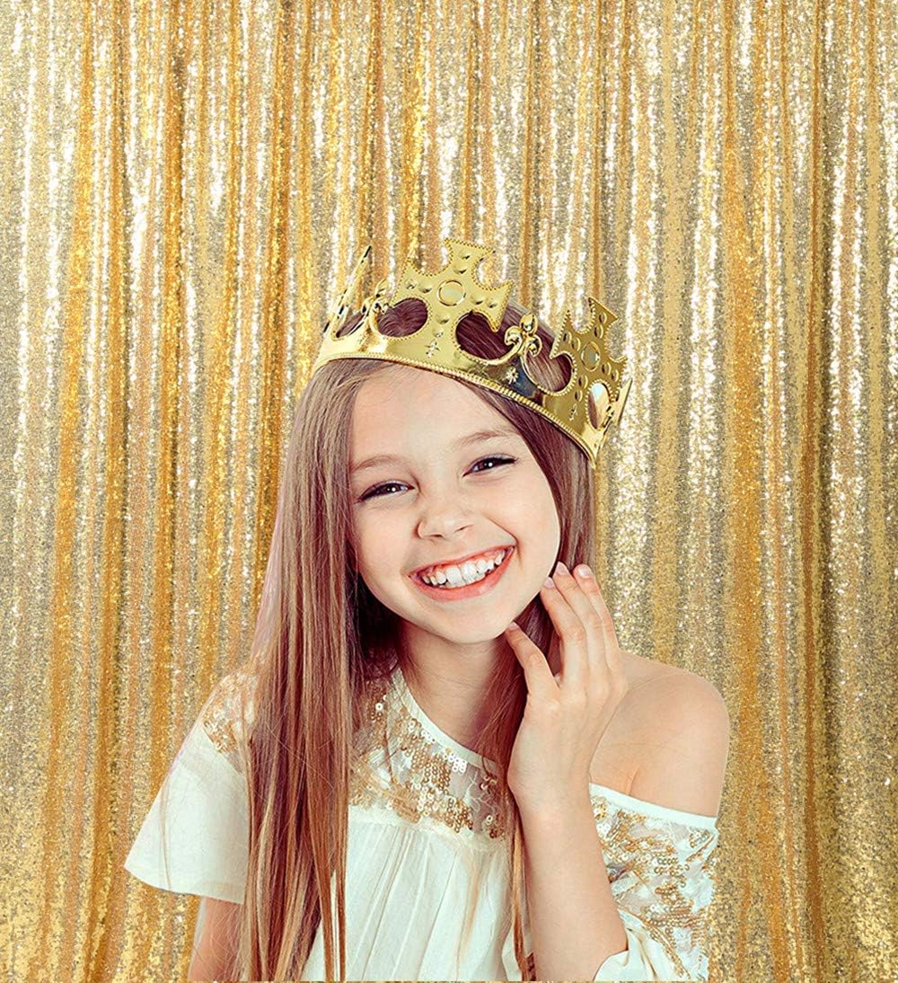 Gold Sequin Backdrop Curtain 5ft x 8ft Glitter Curtain for Birthday Party Photography Backdrop Drape