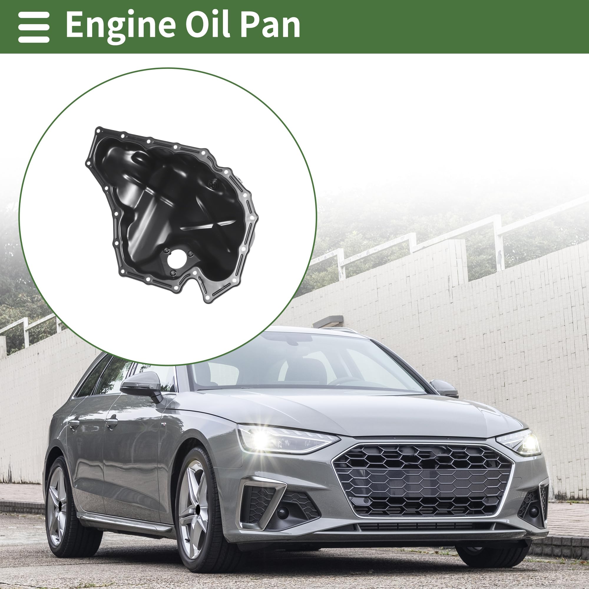 Miska olejowa do Audi A4 2,0 l 2009-2016 1 sztuka | Materiał żelazo, kolor czarny, numer OE 06H103600R/06H103600AA/06H103600G/06H103600P, zamiennik dla systemu smarnego