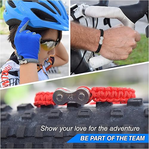 Miniatura 2 de Karina Heredia KH - Pulsera deportiva unisex, ajustable, correa de nailon con cadena de bicicleta.