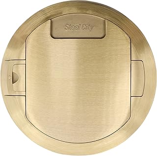 Thomas & Betts RPT8-5G-BRS Recessed Poke-Through Floor Box, 5-Gang, 8-Inch, Brass