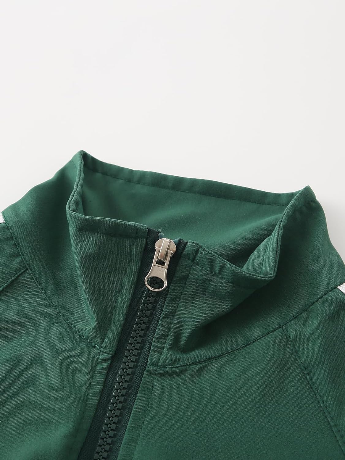 JOLYSHILD Boy 4 Piece Stripes Long Sleeve Stand Collar Half-Zip Pullover Sweatshirt and Sweatpants Outfit 3-12Y - Image 3