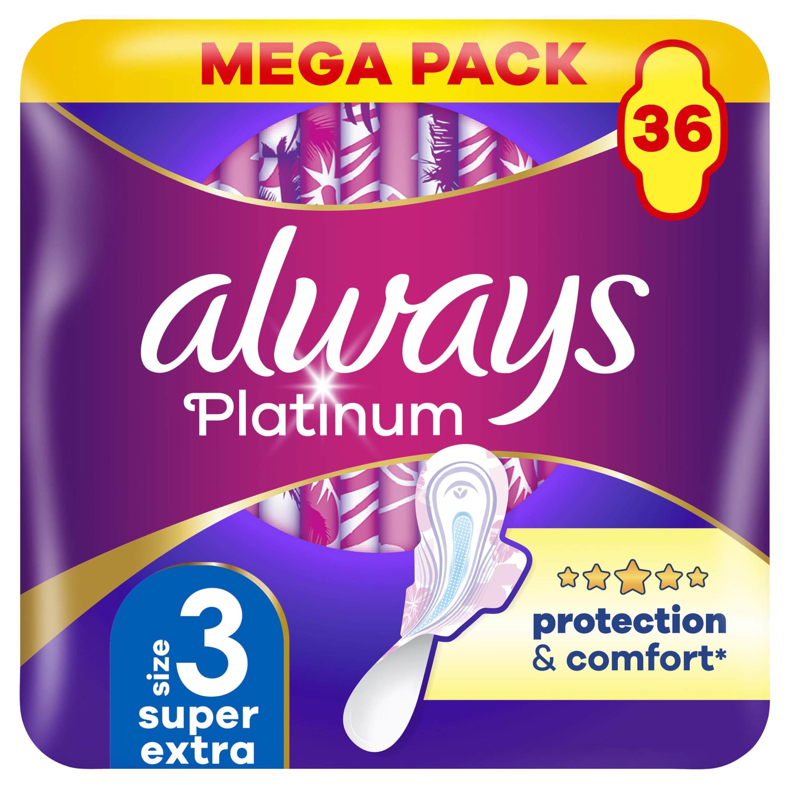 Always Platinum Super Extra (rozmiar 3) Podpaski ze skrzydełkami 36