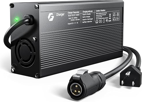 67.2V/7A Rapid Charger for Segway Dirt eBike & Sur-Ron X LightBee,3-Prong Power Supply with Cooling Fan