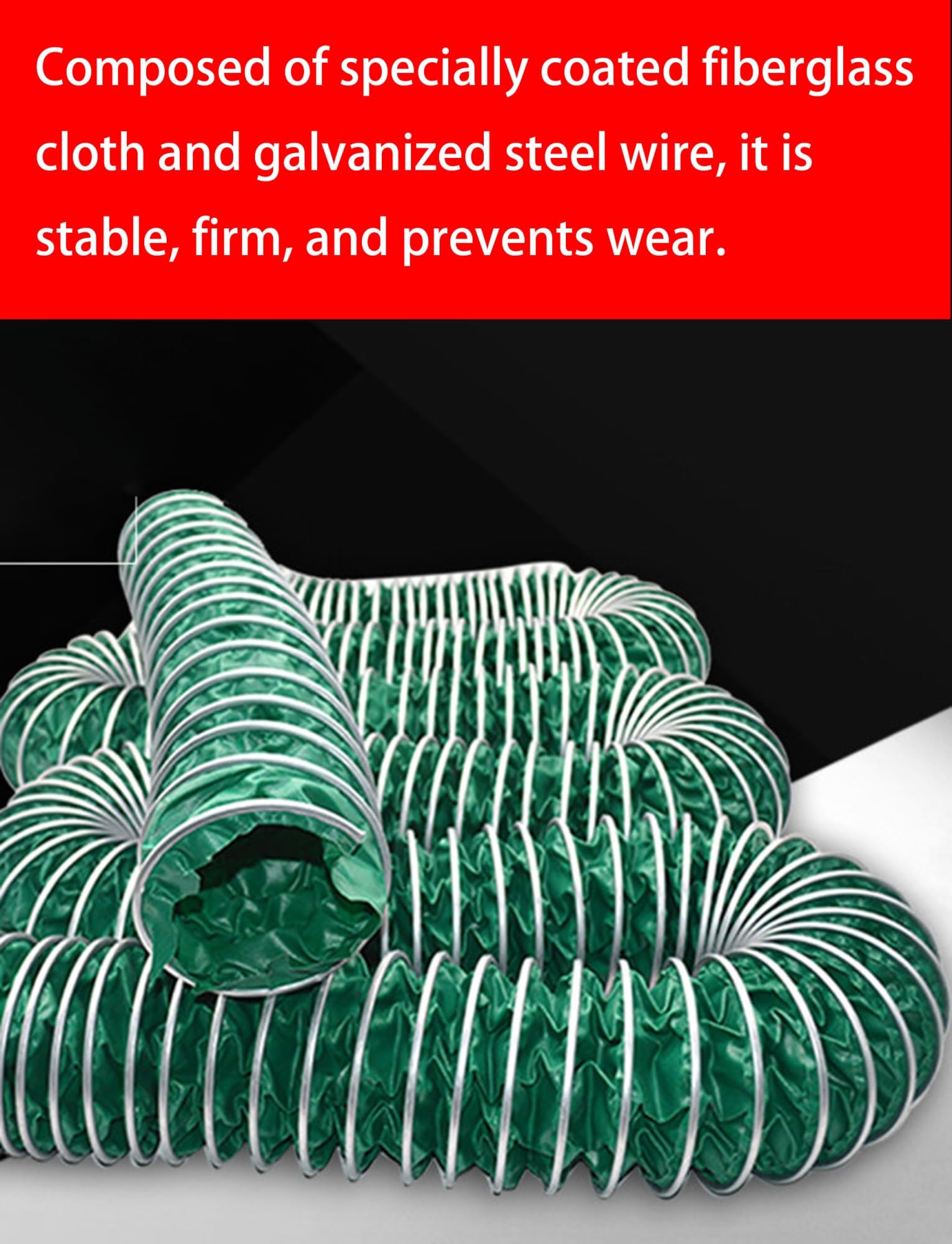 Tubo flessibile per condotto isolato resistente, ignifugo e resistente al calore, ventilazione industriale per HVAC, prese d'aria per essiccatori, ventilatori di scarico, riscaldamento/raffreddamento