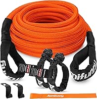 Aomifunny 7/16" x 30ft UHMWPE Tow Rope Kit - 31,200 lbs Break Strength Recovery Strap for ATV UTV SUV Jeep (Orange)