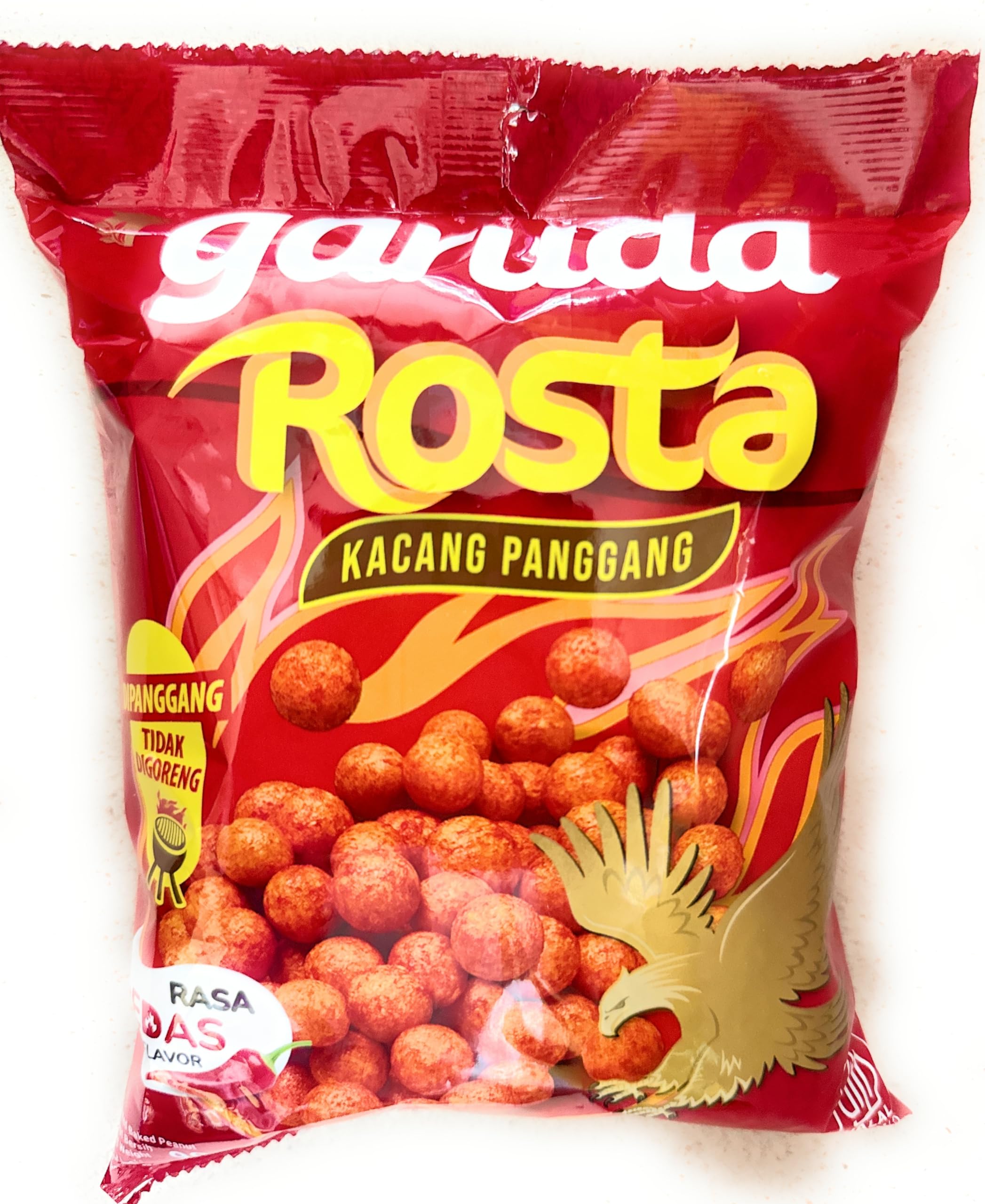 Garuda Spicy Roasted Peanuts - Kacang Panggang Rosta Rasa Pedas 90gr/3.1oz (Pack of 3) - Product of Indonesia