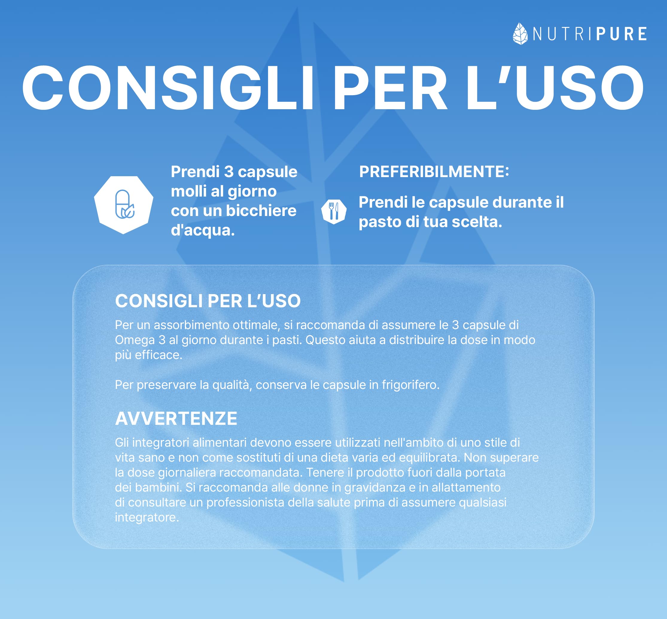 Omega 3 3000mg | Integratore alimentare per le difese immunitarie | Olio di pesce certificato | Alta concentrazione di EPA e DHA | Altamente biodisponibile | 270 capsule | Made in France | Nutripure