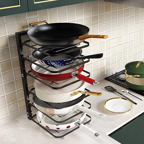 Miniatura 8 de Estante para ollas y sartenes de techo, organizador de ollas de cocina, organizador multiusos para el hogar, restaurante y utensilios de cocina con