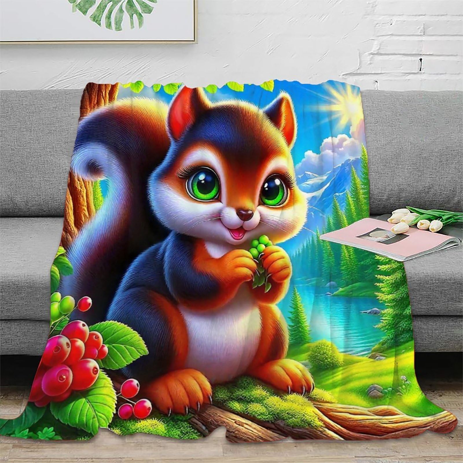 Couverture écureuil anti-froid en peluche : résolvez le manque de chaleur sur votre canapé