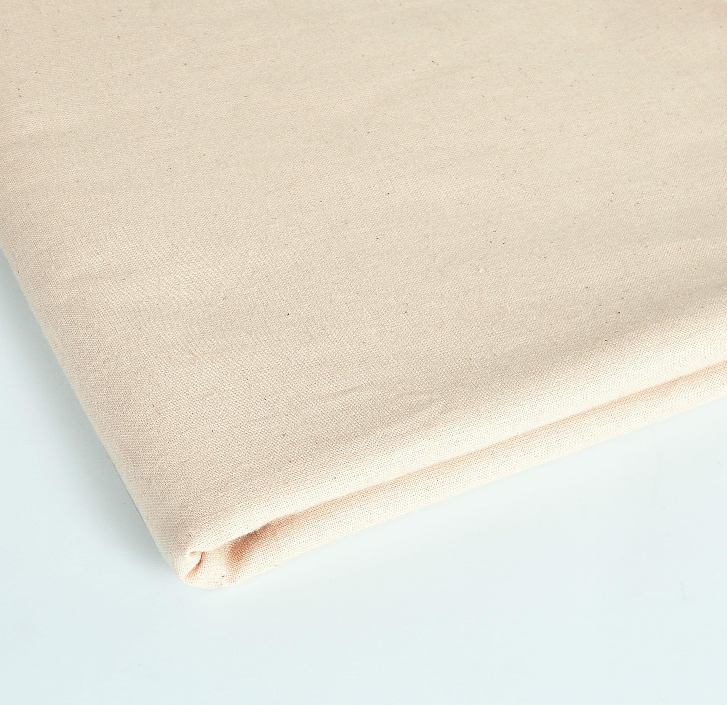 Tissu au mètre (10 m, calicot naturel) 147,5 cm de large, poids moyen, 100% coton, pour nappes, couture, matelassage, doublures de rideaux, housses de coussin et sacs fourre-tout | FT Fashion Track