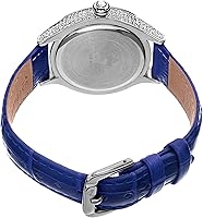 Vista 4 de AS8188 - Reloj de pulsera de cuero con 8 marcadores de hora de diamantes con esfera de nácar