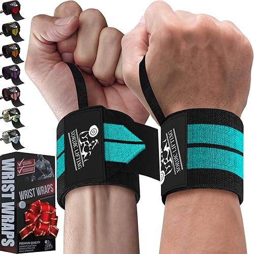 Muñequeras (1 par2 envolturas) para levantamiento de pesas, entrenamiento cruzado, levantamiento de pesas, levantamiento de pesas, culturismo, para