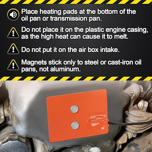 Miniatura 3 de 2 almohadillas de silicona para calentador de motor de automóvil, almohadilla calefactora autoadhesiva de 4 x 5 pulgadas con protector térmico de