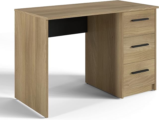 Amazon Brand  Movian Premium Desk with 3 Drawers, 110 x 56 x 75cm  Oak